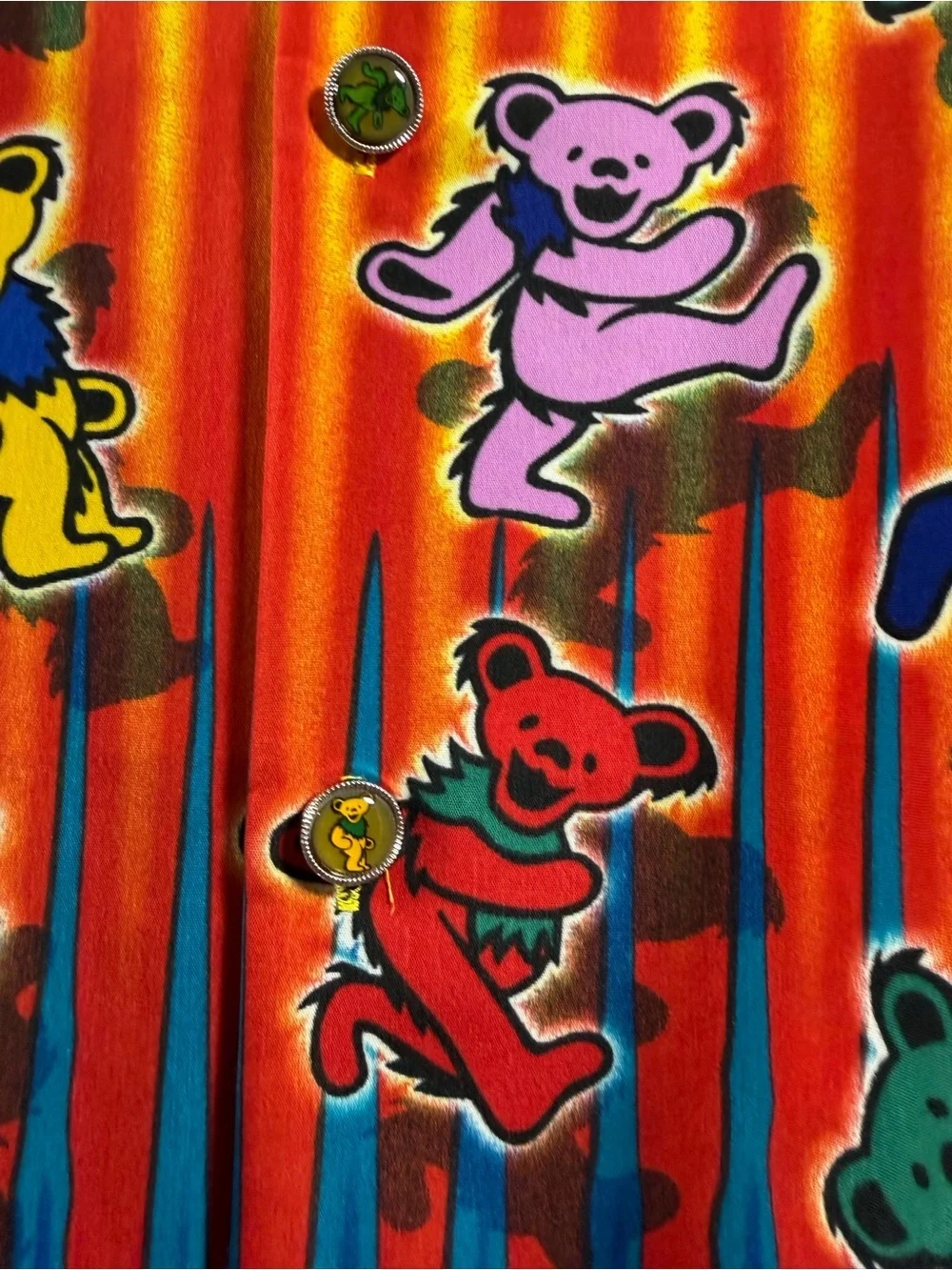Grateful Dead By Dragonfly Clothing Company Dancing Bears Button Up Short Sleeve